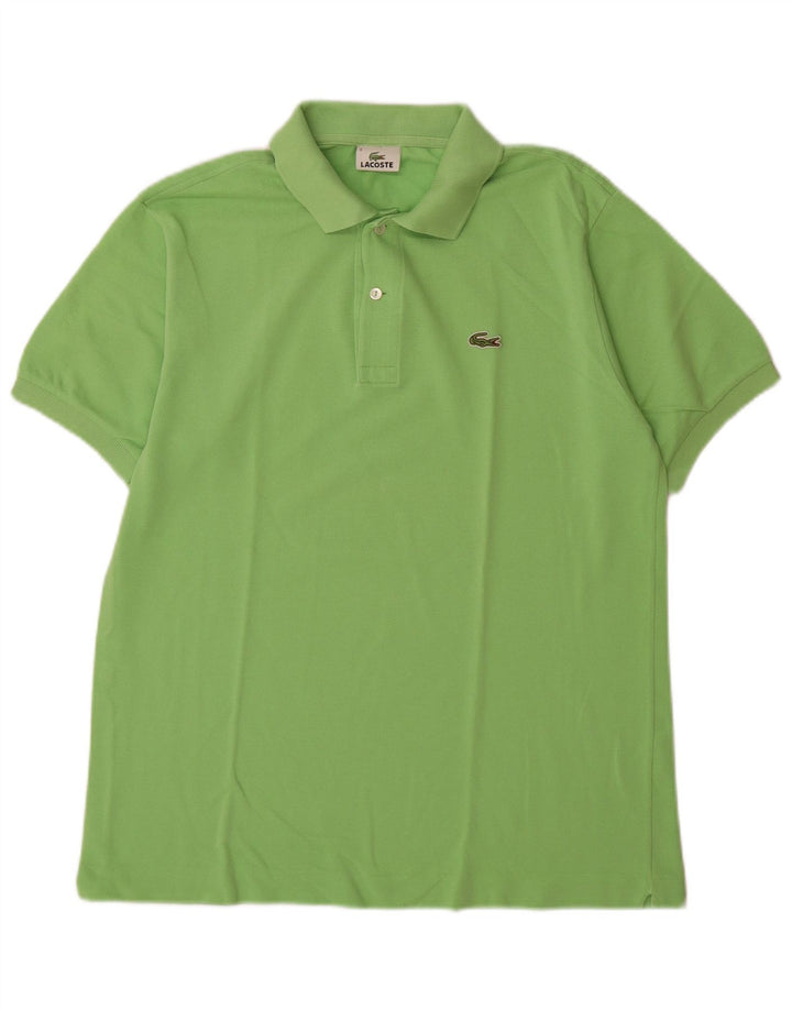 Camisa polo masculina Lacoste tamanho 4 algodão verde médio