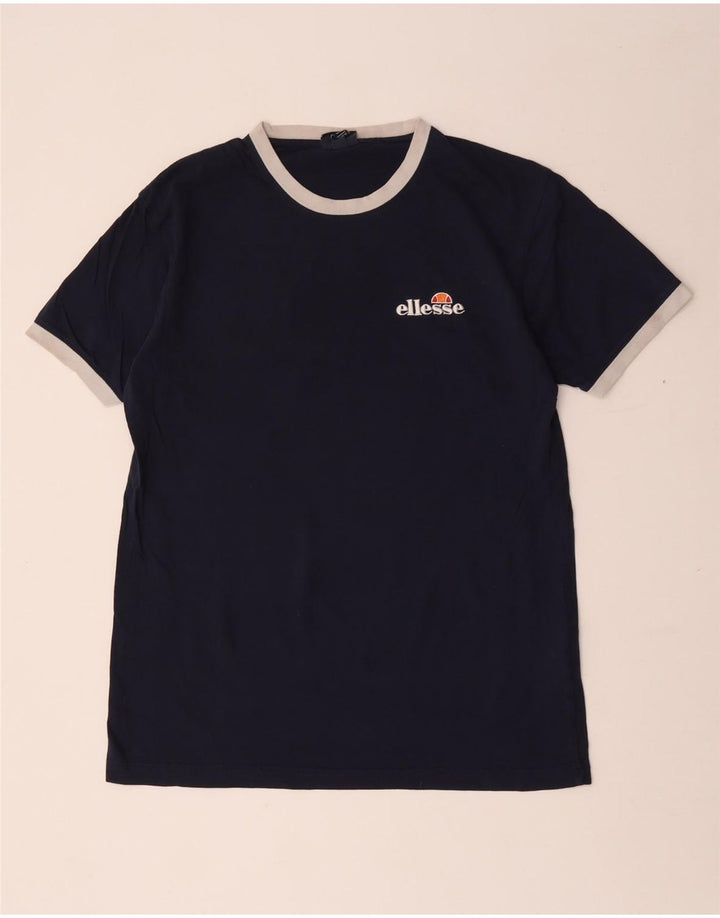Ellesse Camiseta masculina gráfica Top médio algodão azul marinho