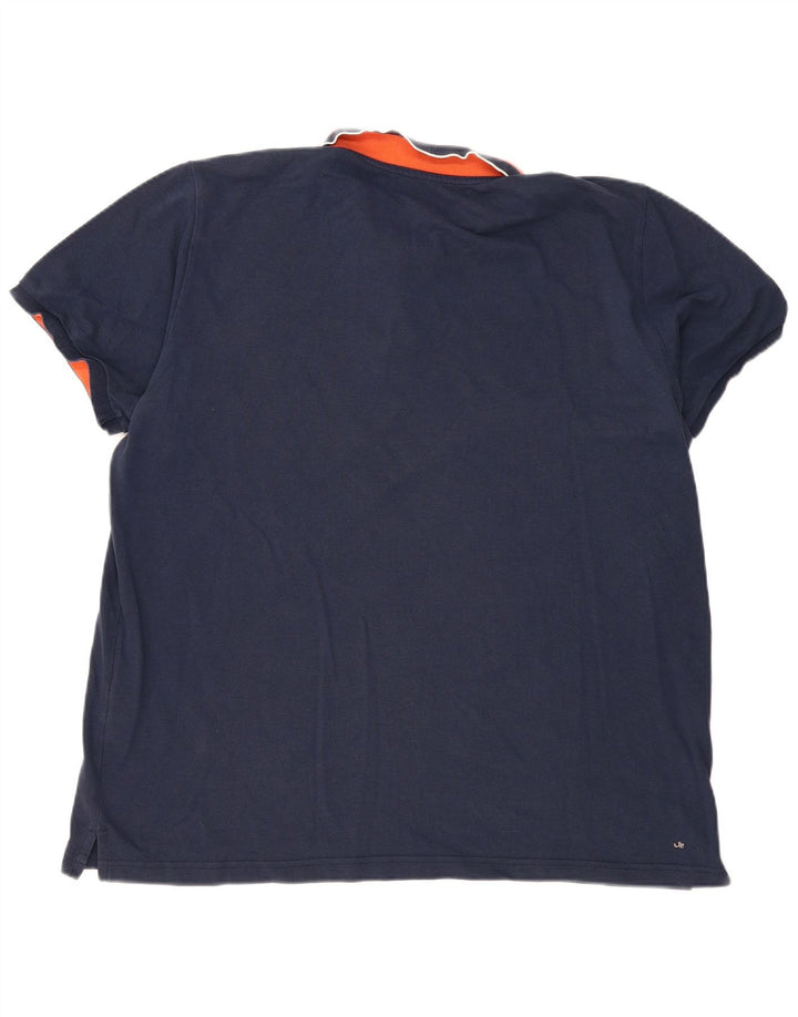 Camisa polo masculina ADIDAS 2XL algodão colorblock azul marinho