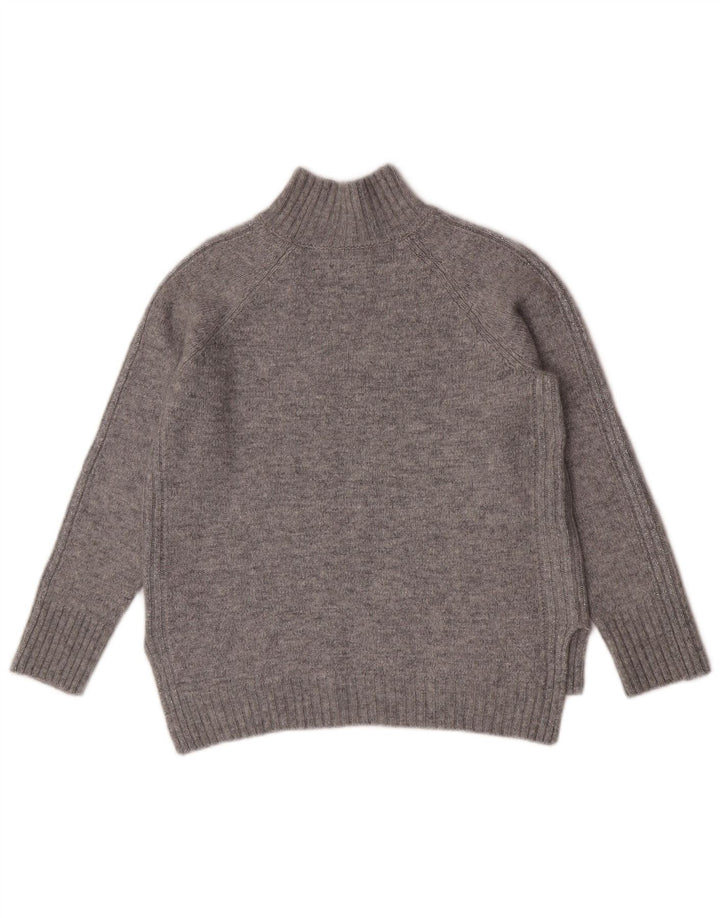 Suéter feminino Massimo Dutti com gola tartaruga Reino Unido 16 grande cinza poliamida