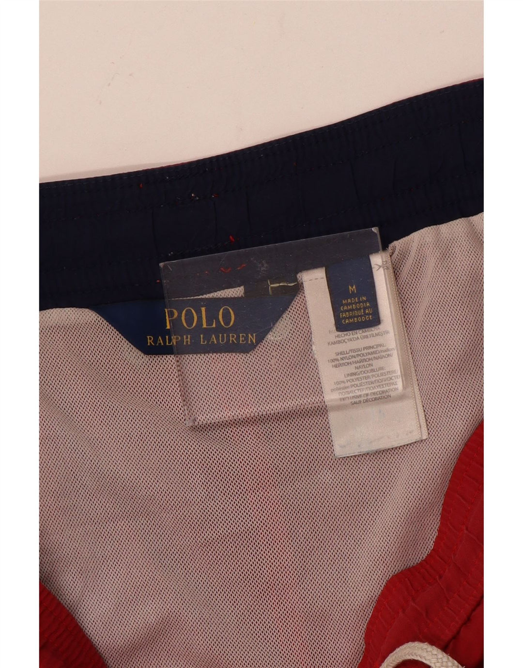 Shorts de natação masculino Polo Ralph Lauren médio vermelho nylon