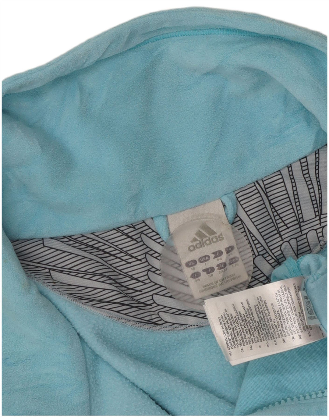 Jaqueta de lã feminina Adidas UK 18 XL azul poliéster