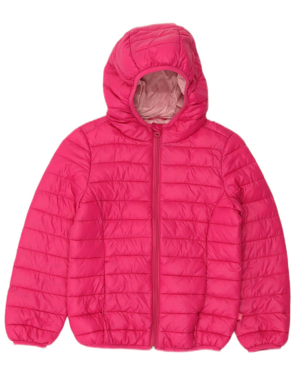 Casaco acolchoado com capuz para menina Benetton 7-8 anos médio rosa poliamida