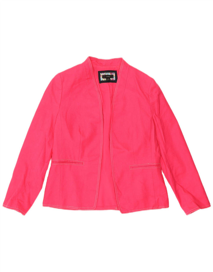 Jaqueta blazer aberta feminina J. Crew US 8 linho rosa médio
