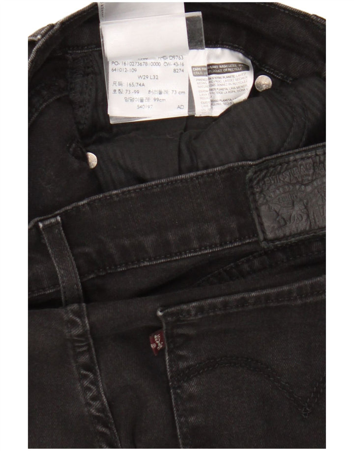 Jeans skinny feminino Levi's W29 L27 algodão preto