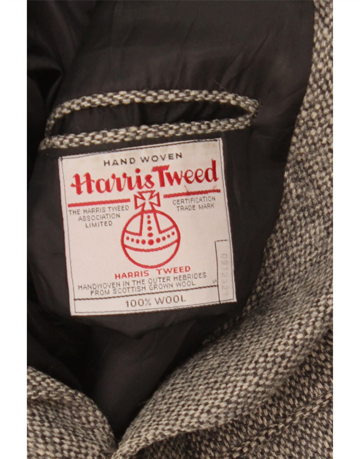 Jaqueta blazer masculina Harris Tweed de ajuste regular com 2 botões UE 40 grande lã cinza