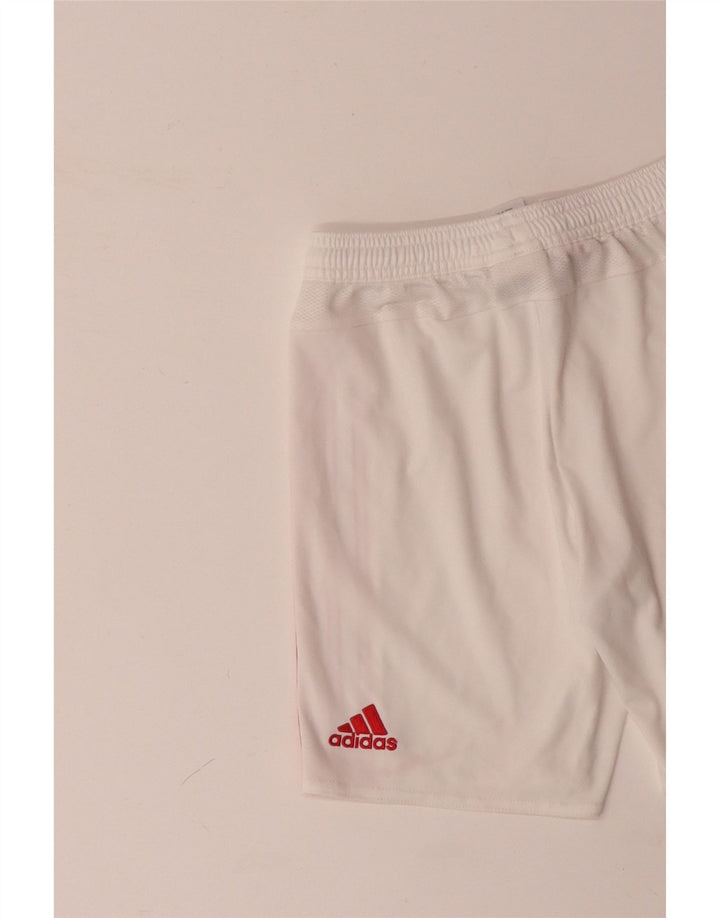 ADIDAS Garotos Manchester United Sport Shorts 9-10 Anos Poliéster Branco
