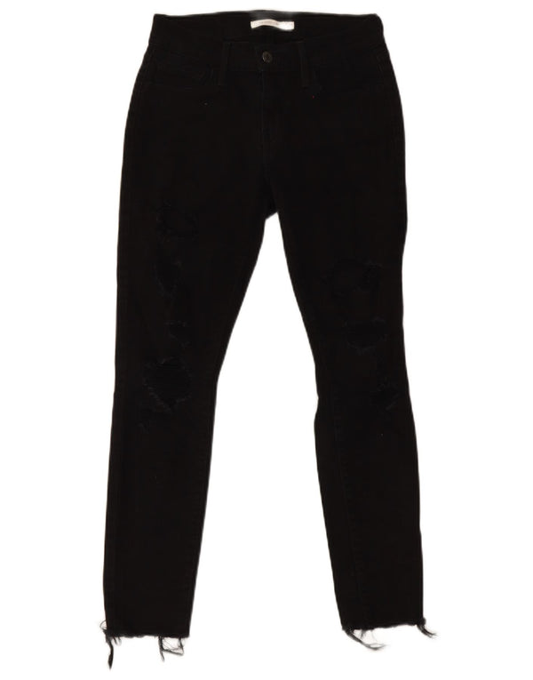 Levi's Womens 710 Super Skinny Jeans W26 L26 Black Cotton