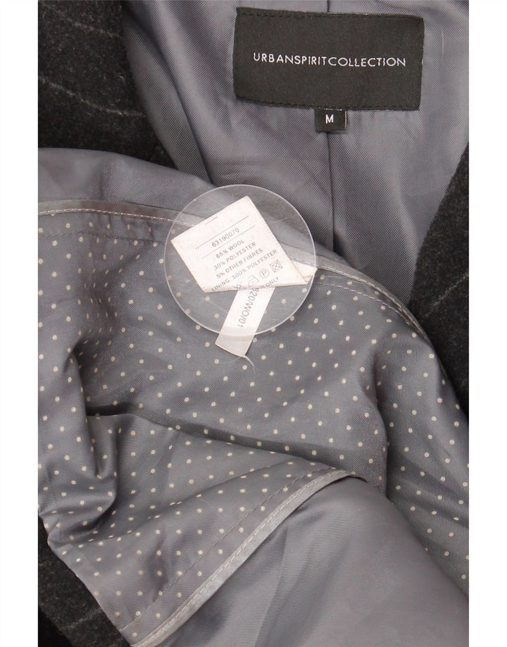 Sobretudo masculino URBAN SPIRIT UK 38 lã listrada preta média