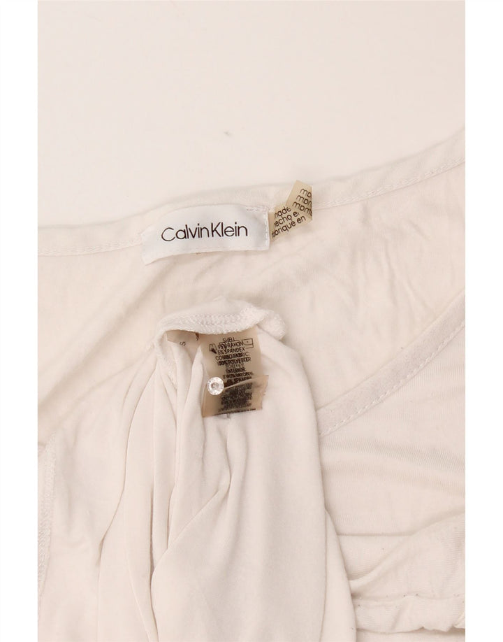 Calvin Klein Colete Feminino Top UK 18 XL Branco Rayon