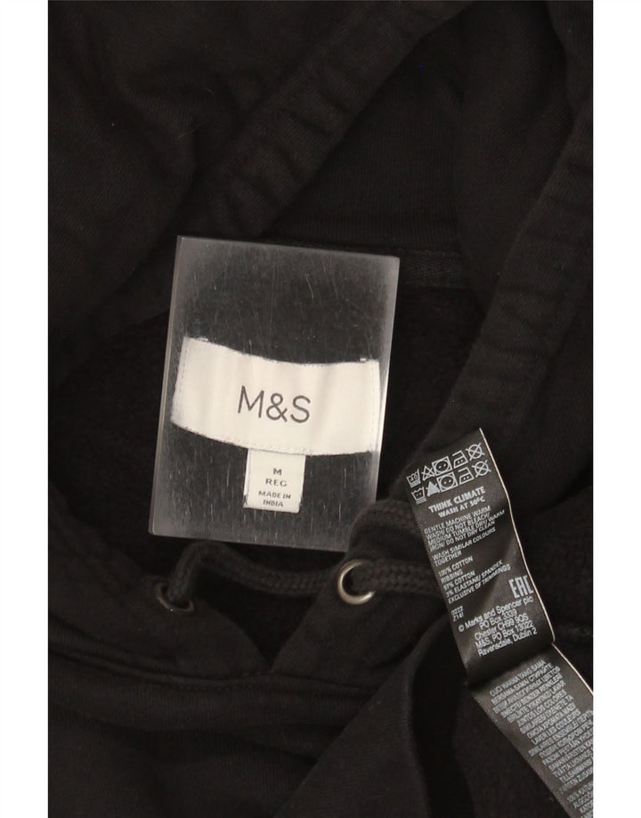 Suéter masculino com capuz Marks & Spencer médio algodão preto