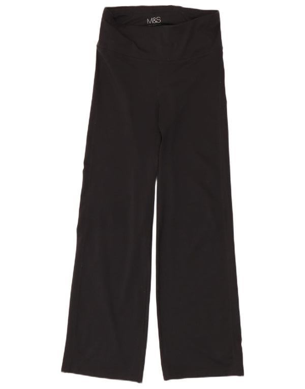 Calça de treino feminina Marks & Spencer com perna larga Reino Unido 8 pequena preta