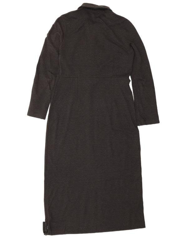 EDDIE BAUER Vestido maxi feminino grande de manga comprida Reino Unido 10 pequeno cinza