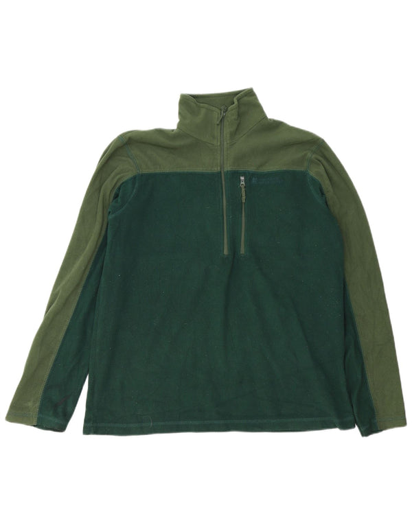 Mountain Warehouse Mens Zip Neck Fleece Jumper Pequeno Colorblock Verde