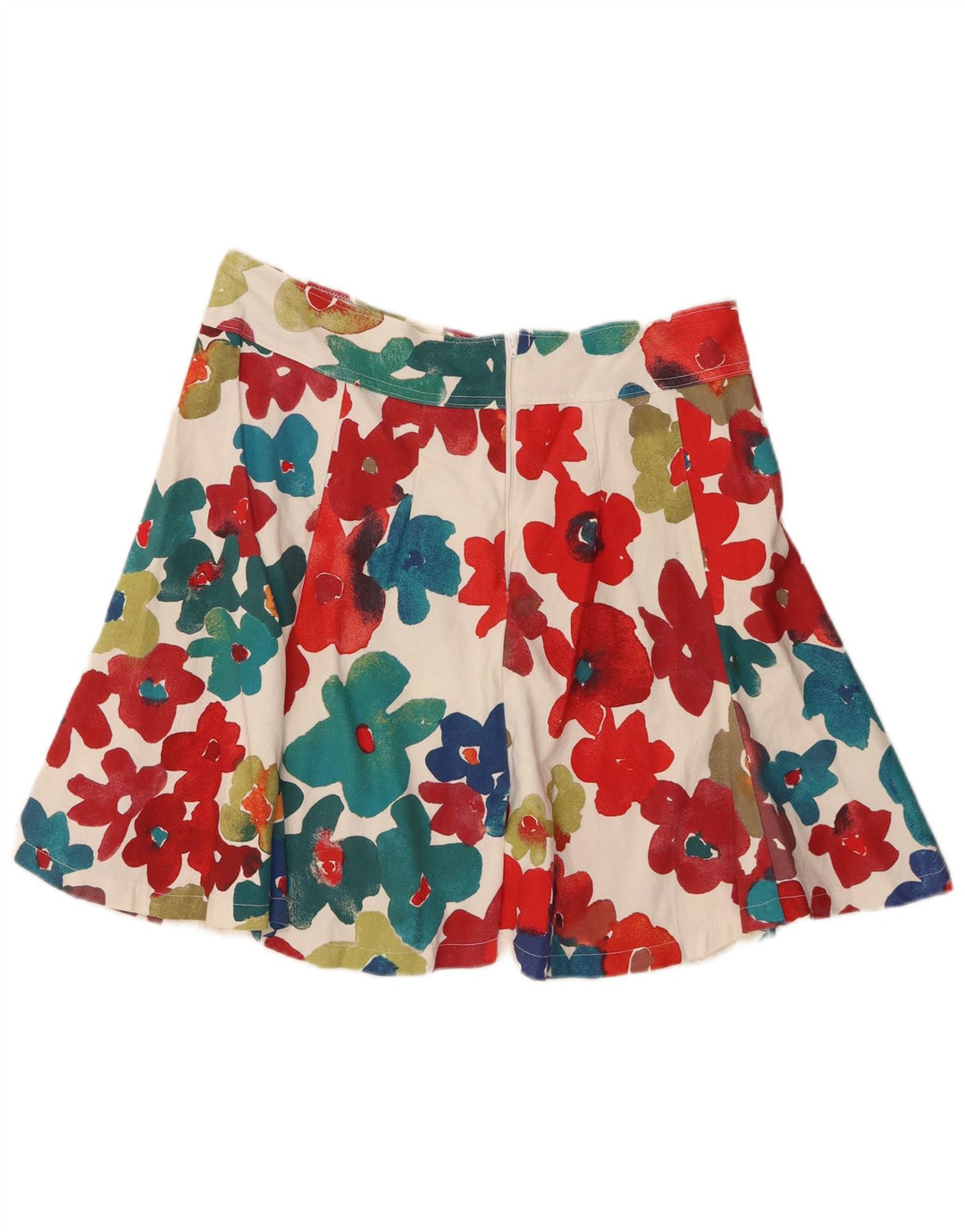 Mini saia feminina vintage W32 grande floral multicolorida