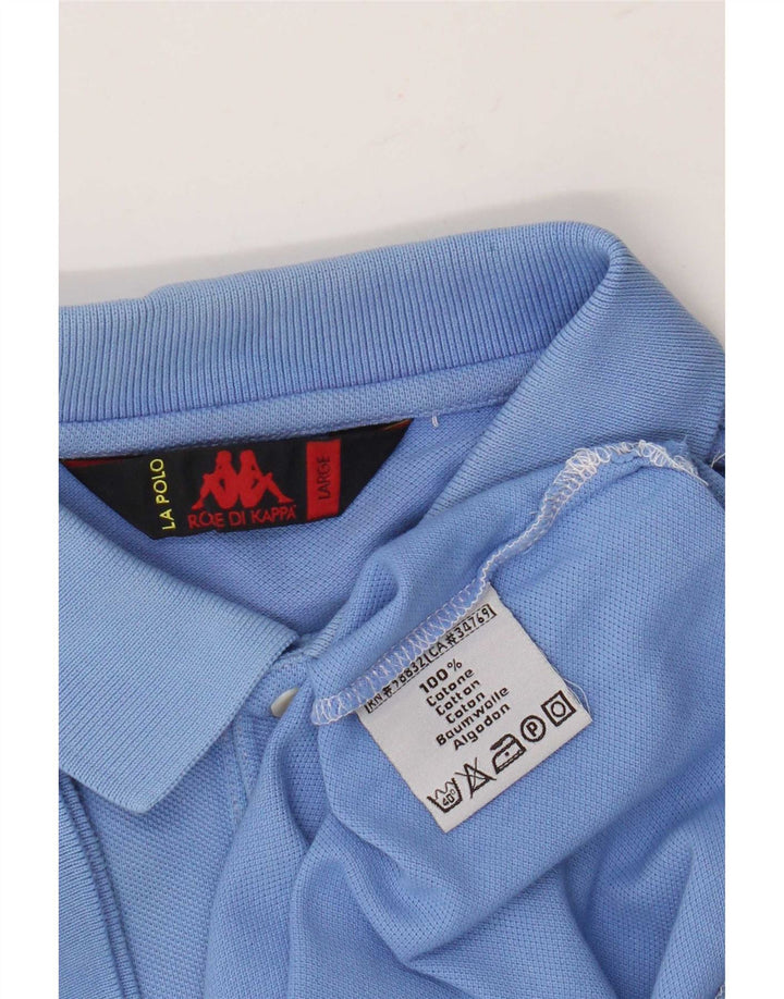 Camisa polo masculina Kappa grande algodão azul