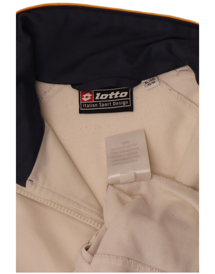 Revestimento superior XL do fato de treino dos homens da Lotto fora do poliéster branco de Colourblock