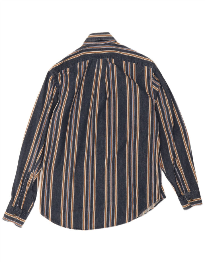 Camisa masculina Harmont & Blaine de algodão listrado azul marinho médio