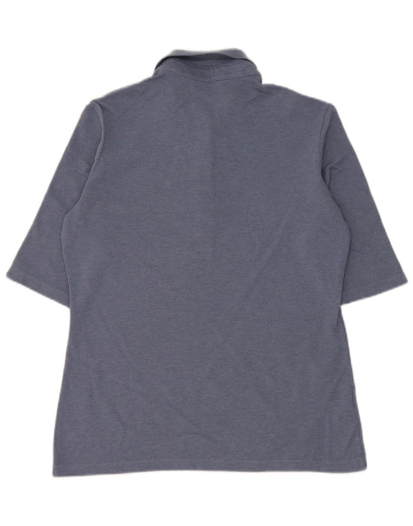Camisa polo feminina Lacoste Slim Fit tamanho 40 algodão azul médio