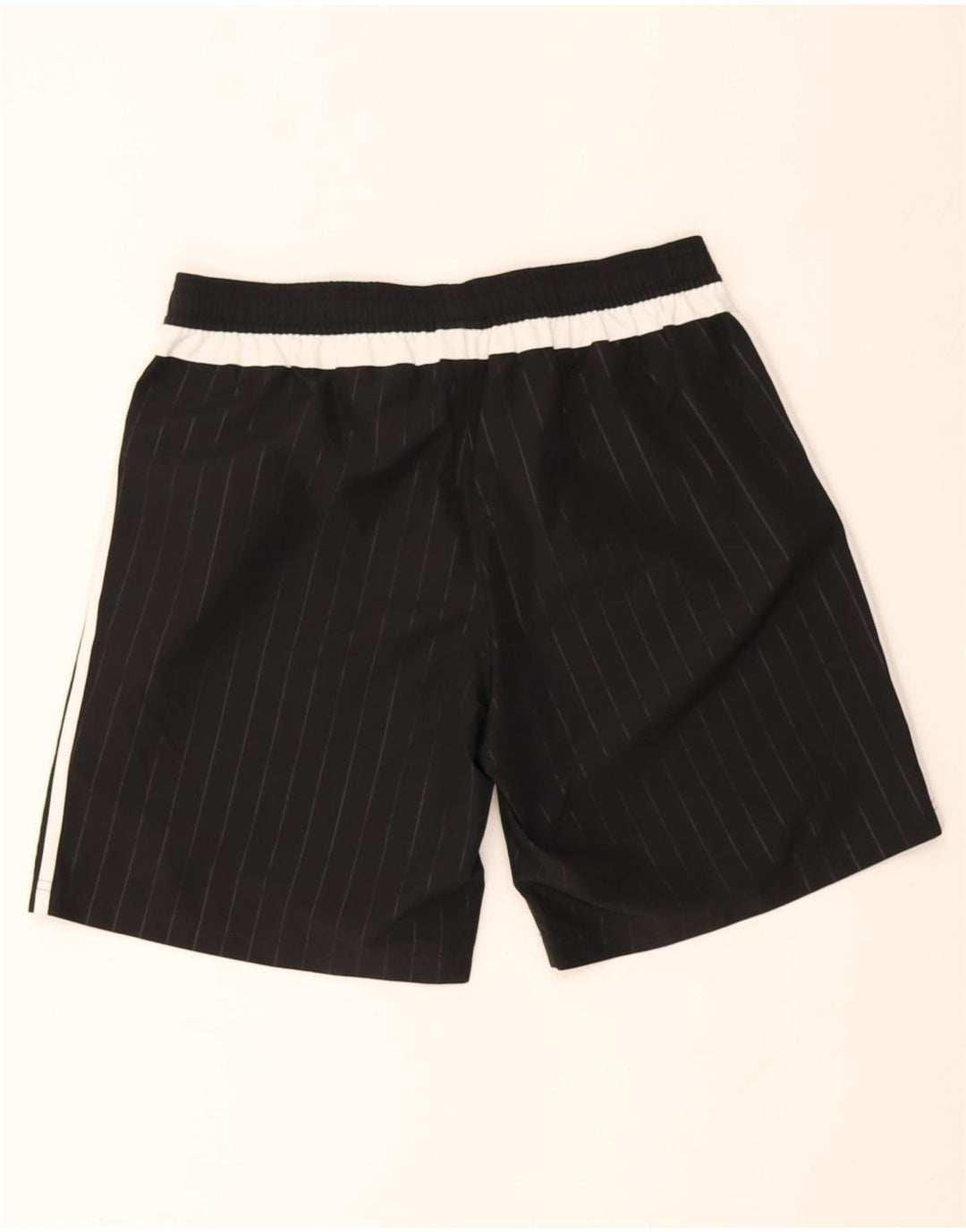 Shorts esportivos masculinos Adidas grande poliéster listrado preto