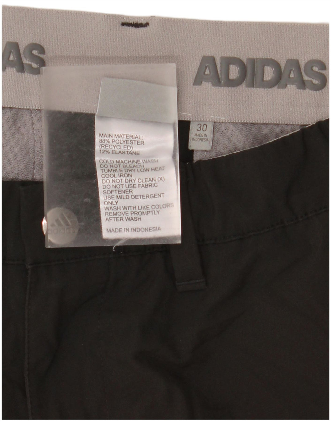 Adidas Mens Chino Shorts W30 Médio Poliéster Preto