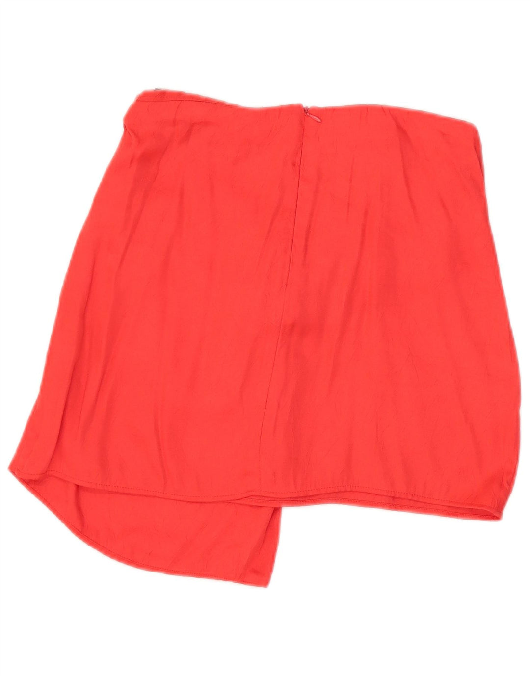 Zara Mini saia assimétrica feminina média W28 viscose vermelha