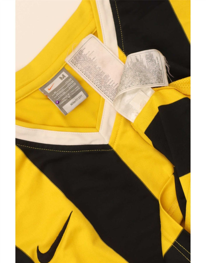 Nike Masculino Top Manga Longa UK 39/41 Poliéster Listrado Amarelo Médio