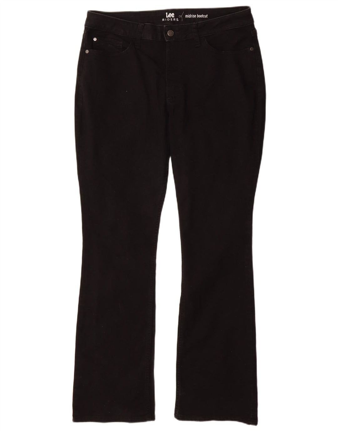 Lee Womens Mid Rise Bootcut Jeans EUA 16 2XL W36 L32 Algodão Preto