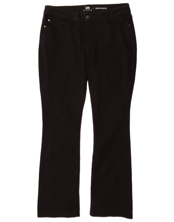 Lee Womens Mid Rise Bootcut Jeans EUA 16 2XL W36 L32 Algodão Preto