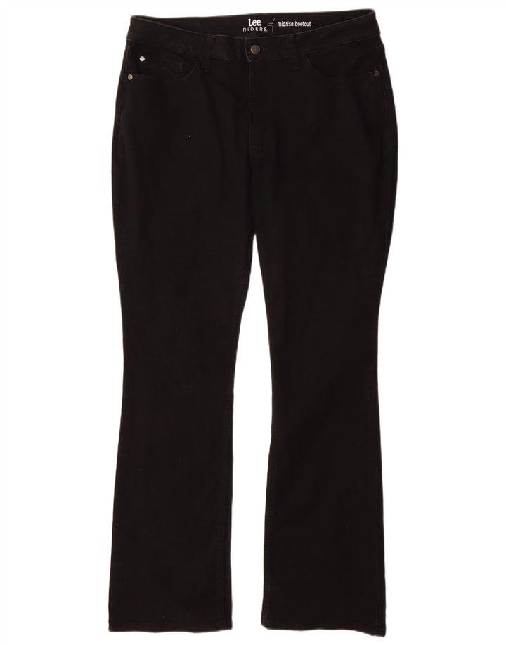 Lee Womens Mid Rise Bootcut Jeans EUA 16 2XL W36 L32 Algodão Preto