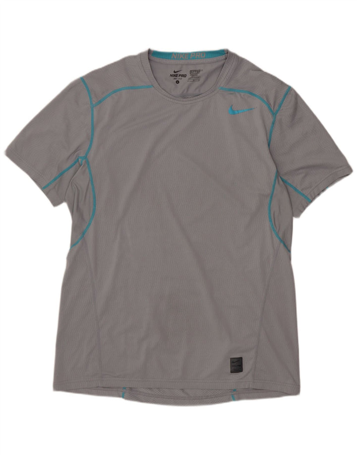 Camiseta masculina Nike Dri Fit grande poliéster xadrez cinza