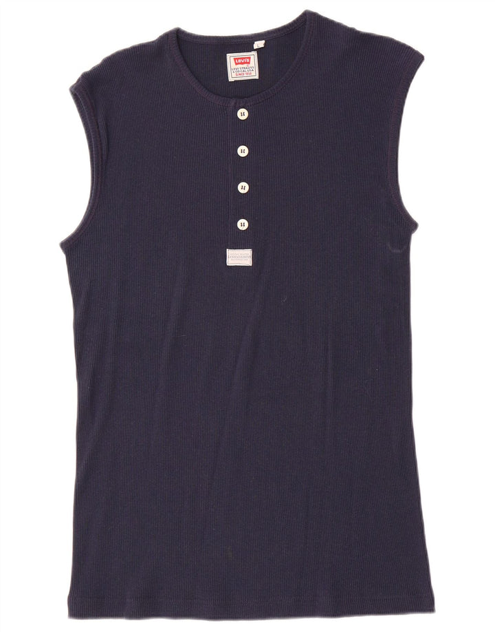 Top colete feminino Levi's UK 14 grande azul marinho