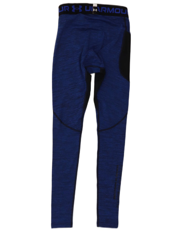 Under Armour Mens Cold Gear Graphic Leggings pequeno bloco colorido azul