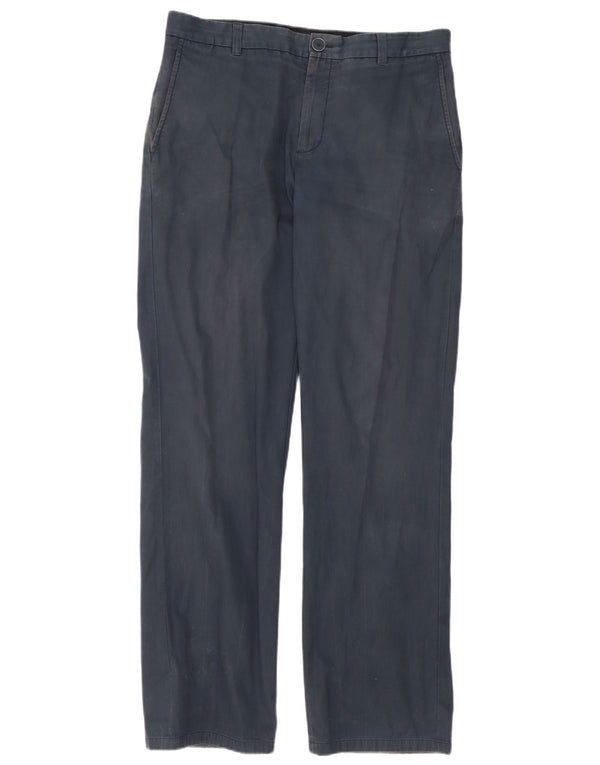 Calça Chino masculina Dkny Soho relaxada W32 L34 algodão azul marinho