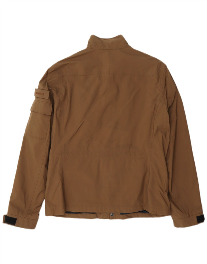 Jaqueta utilitária masculina vintage UK 38 poliamida marrom médio