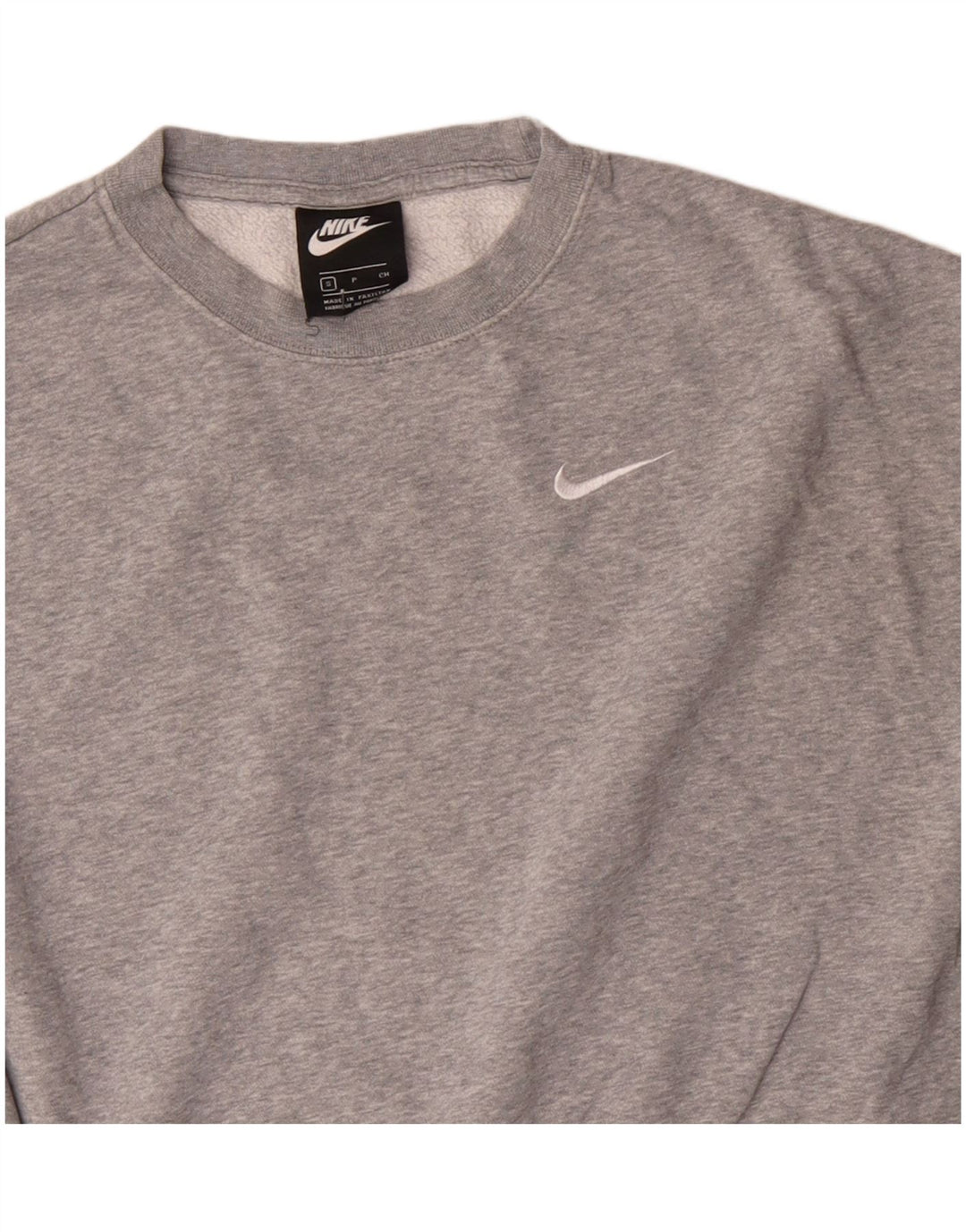 NIKE feminino oversized crop moletom jumper UK 10 pequeno cinza algodão
