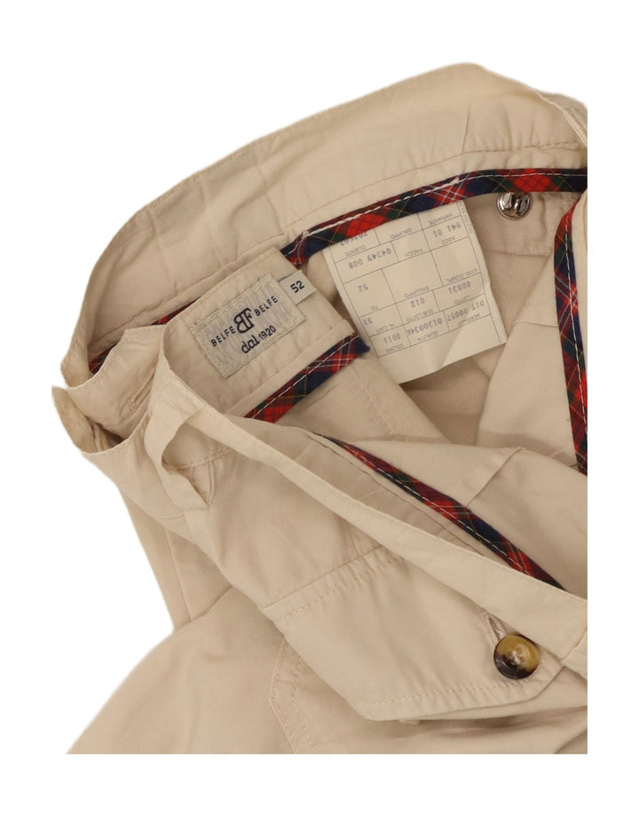 BELFE & BELFE Masculino Pegged Chino Shorts IT 52 XL W36 Algodão Bege