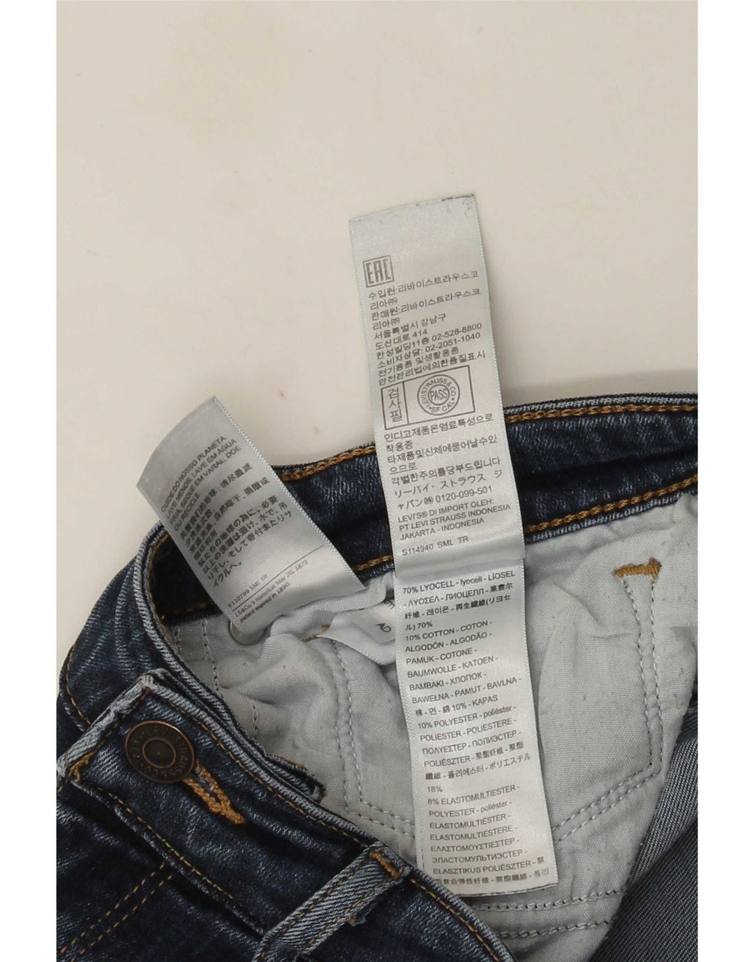 Jeans Levis 712 Slim Feminino W27 L30 Azul Lyocell
