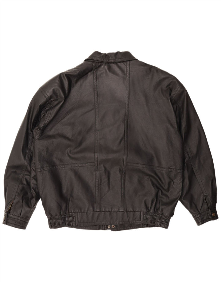 Jaqueta de couro masculina CANDA UK 44 2XL couro preto