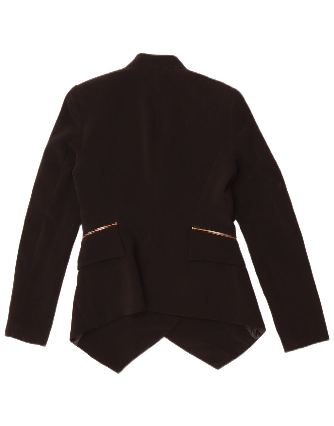 ZARA Womens Open Blazer Jacket UK 6 XS Preto Acetato