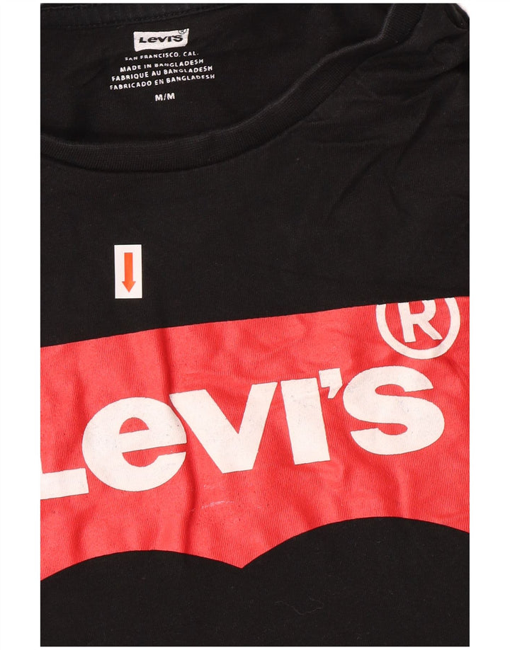 Camiseta gráfica masculina Levi's Top médio algodão preto