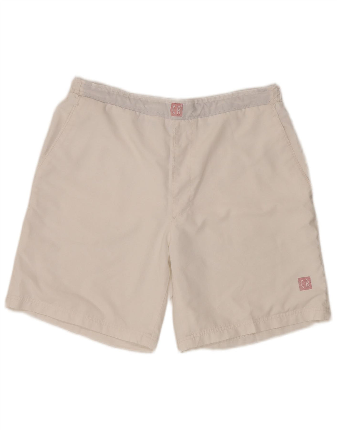 Shorts esportivos masculinos VINTAGE grande poliéster branco