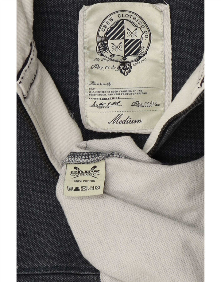 Crew Clothing Mens Zip Neck Moletom Jumper Médio Algodão Cinza