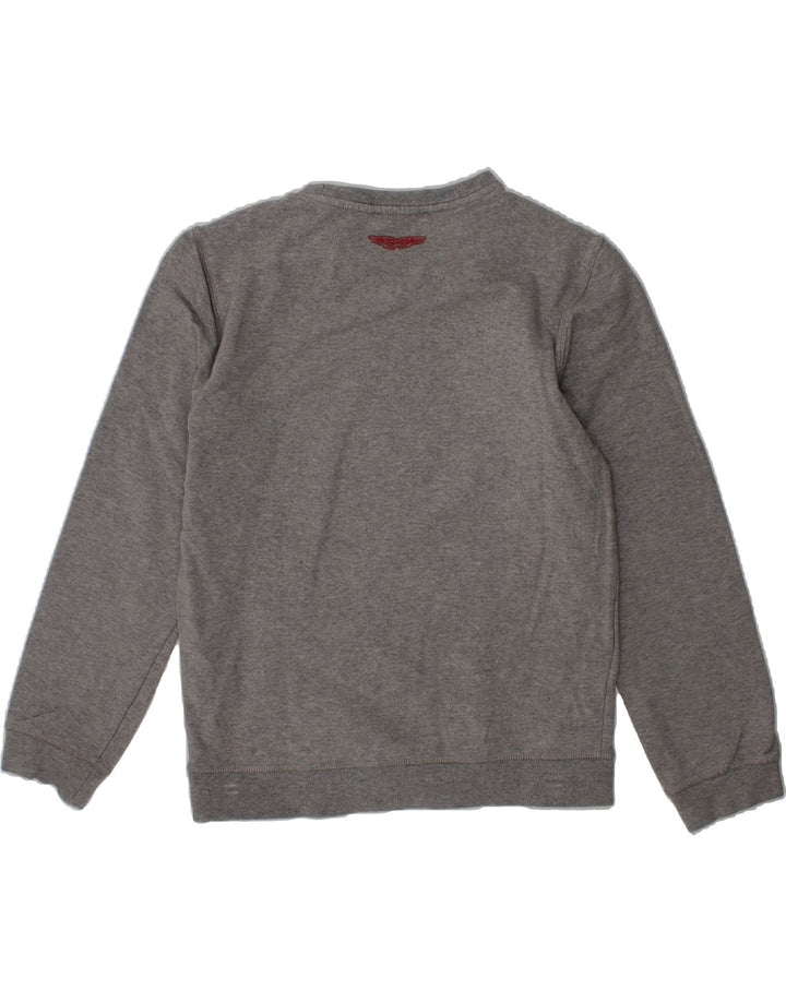 ASTON MARTIN Girls Graphic Sweatshirt Jumper 11-12 Years Grey Cotton Vintage Aston Martin and Second-Hand Aston Martin from Messina Hembry 