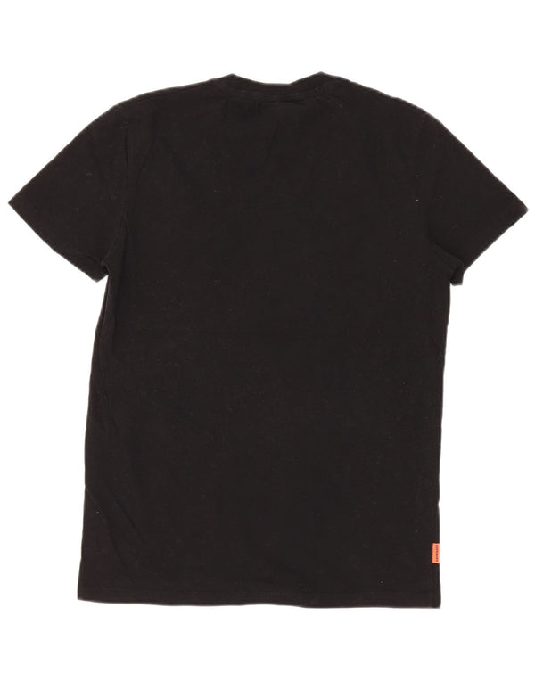 Camiseta masculina Superdry Top de algodão preto médio