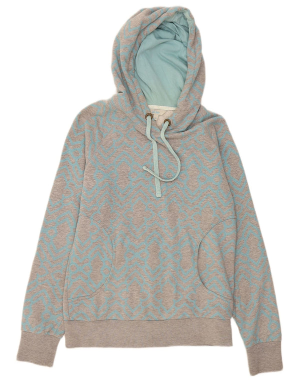 Jumper com capuz feminino Fat Face Reino Unido 10 algodão geométrico cinza pequeno