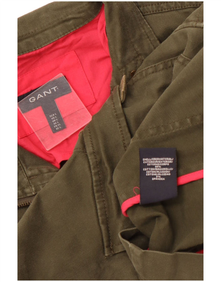 Jaqueta utilitária feminina Gant Reino Unido 14 grande algodão cáqui