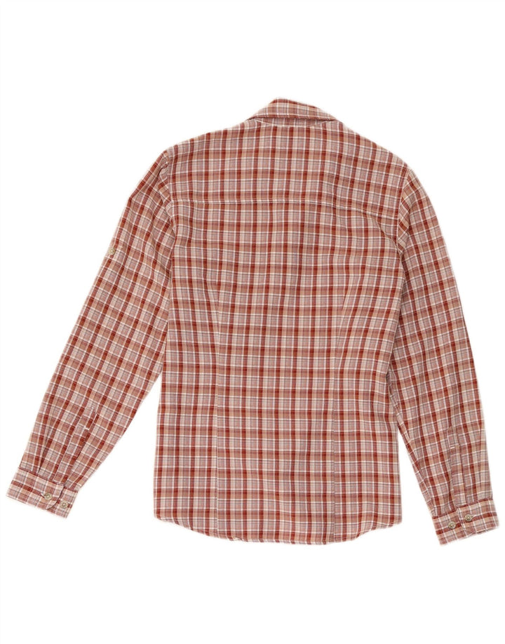 Camisa feminina Fjall Raven UK 10 pequena xadrez vermelha