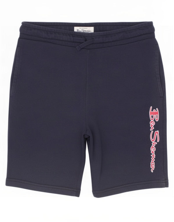 Shorts esportivos gráficos Ben Sherman para meninos 12-13 anos azul marinho algodão