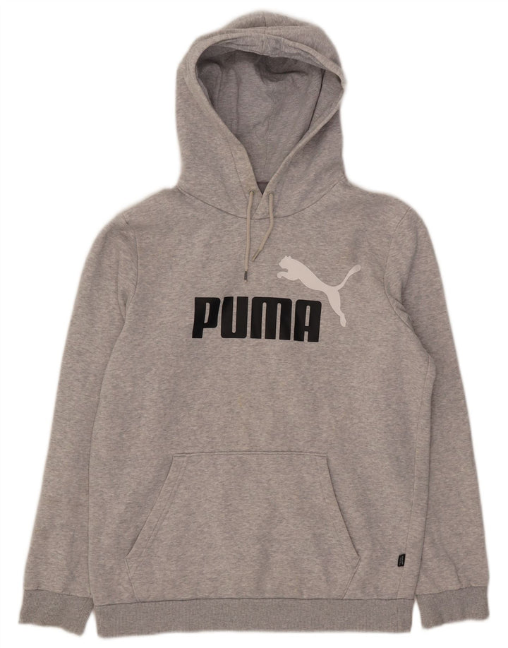 Puma masculino gráfico moletom com capuz pequeno algodão cinza